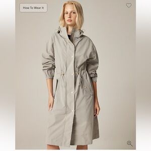 J. Crew Perfect Raincoat Oyster Olive Medium